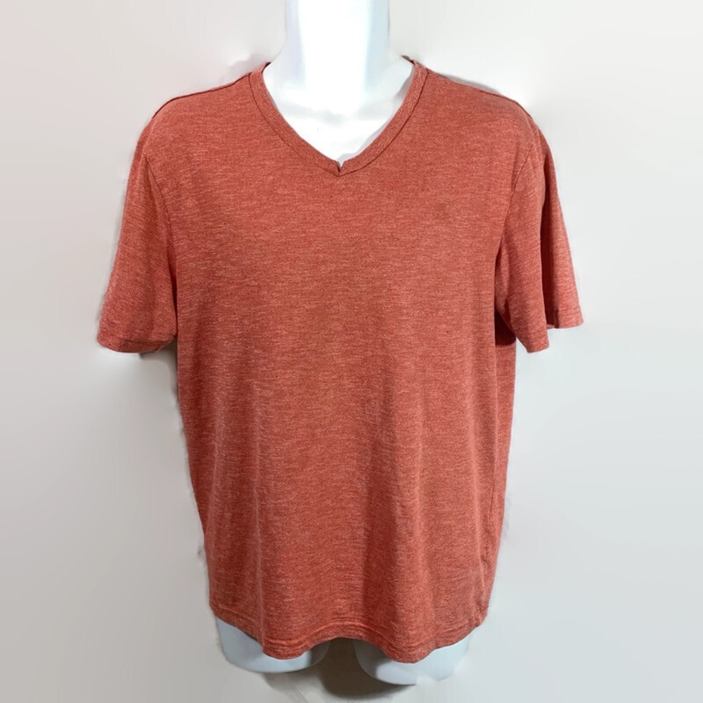 Simply Styled Mens Short Sleeve V-neck T-shirt Red Heather Size Medium Pre-Owned